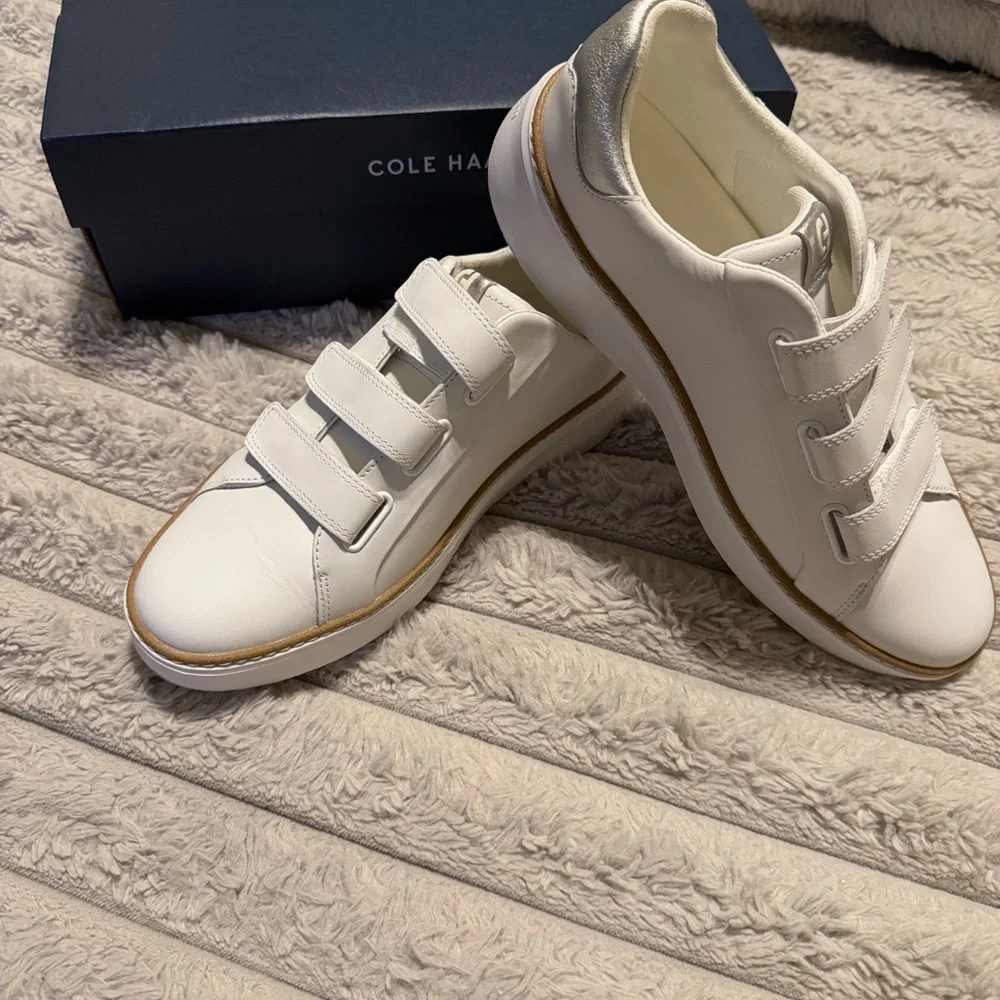 Cole Haan White and Silver Women’s Sneakers - Picture 3 of 6